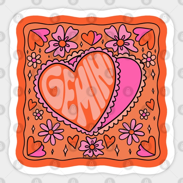 Gemini Heart Sticker by Doodle by Meg